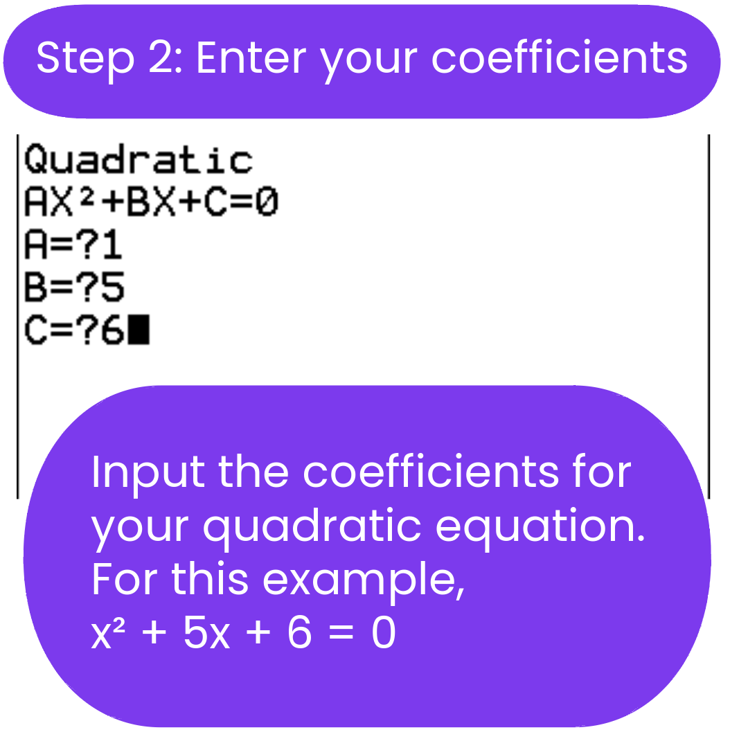 ti84 program solving quadratic equation
