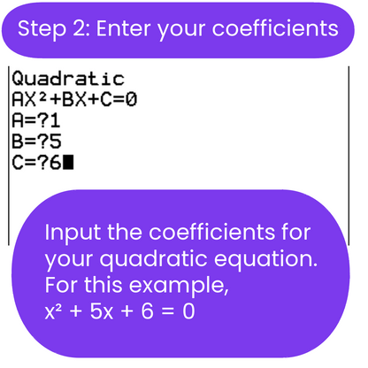 ti84 program solving quadratic equation