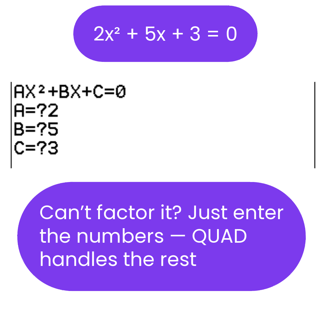 quadratic solver ti84 program 