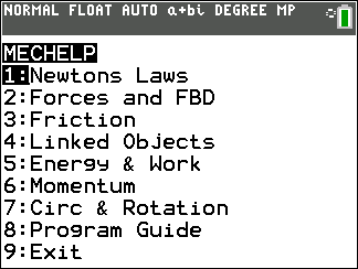 Free Physics Mechanics Help Pack for TI-84 Plus CE