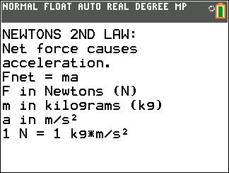 Free Physics Mechanics Help Pack for TI-84 Plus CE