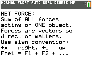 Free Physics Mechanics Help Pack for TI-84 Plus CE
