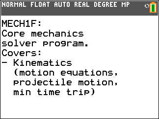 Free Physics Mechanics Help Pack for TI-84 Plus CE