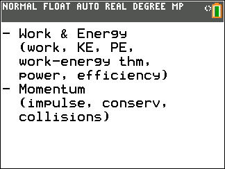 Free Physics Mechanics Help Pack for TI-84 Plus CE