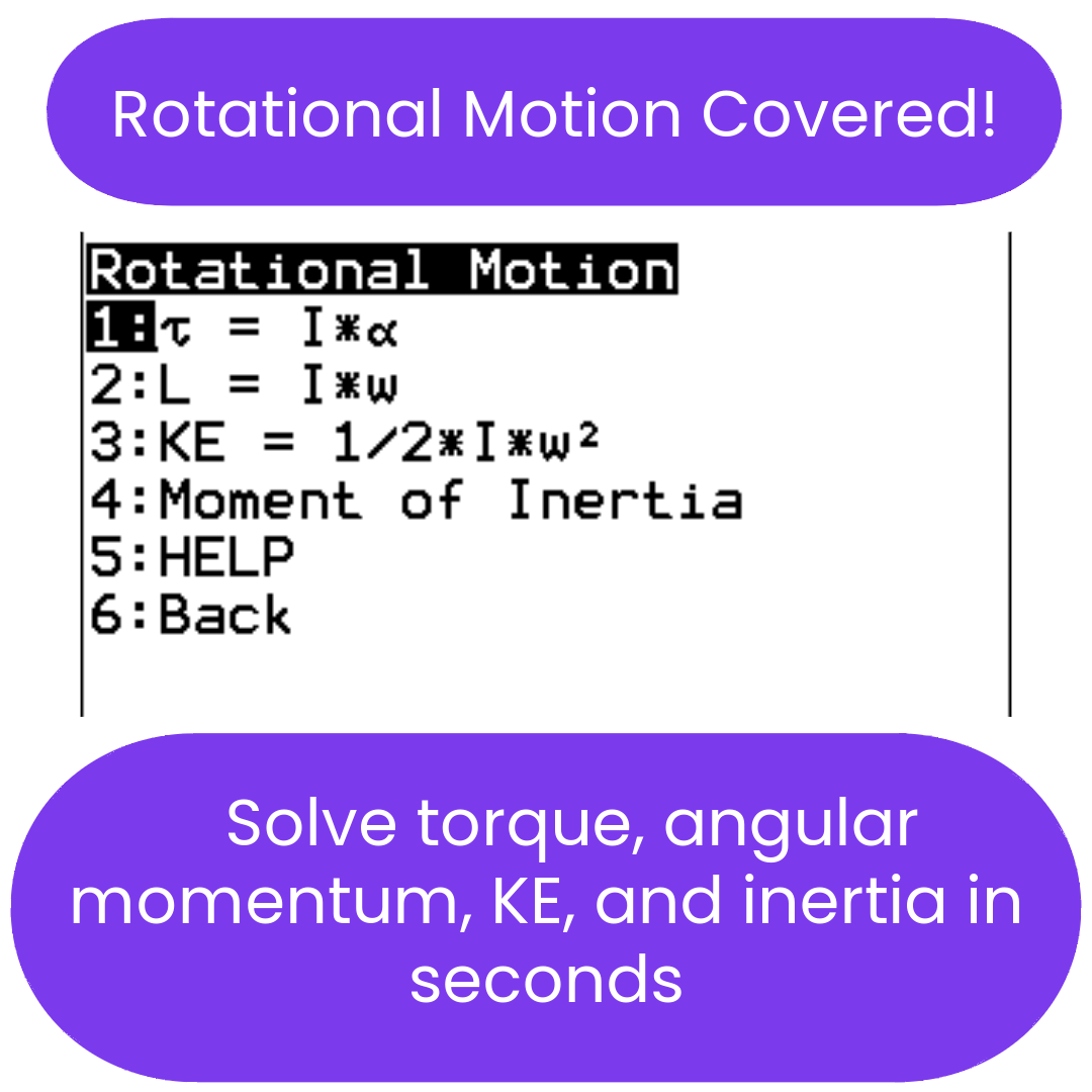 rotational motion menu