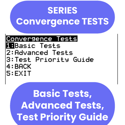 ti84 program screen with options for convergence tests on a white background