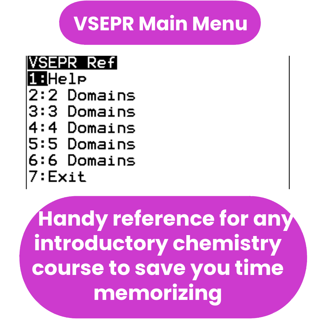 VSEPR Reference Program for the TI-84 Plus CE