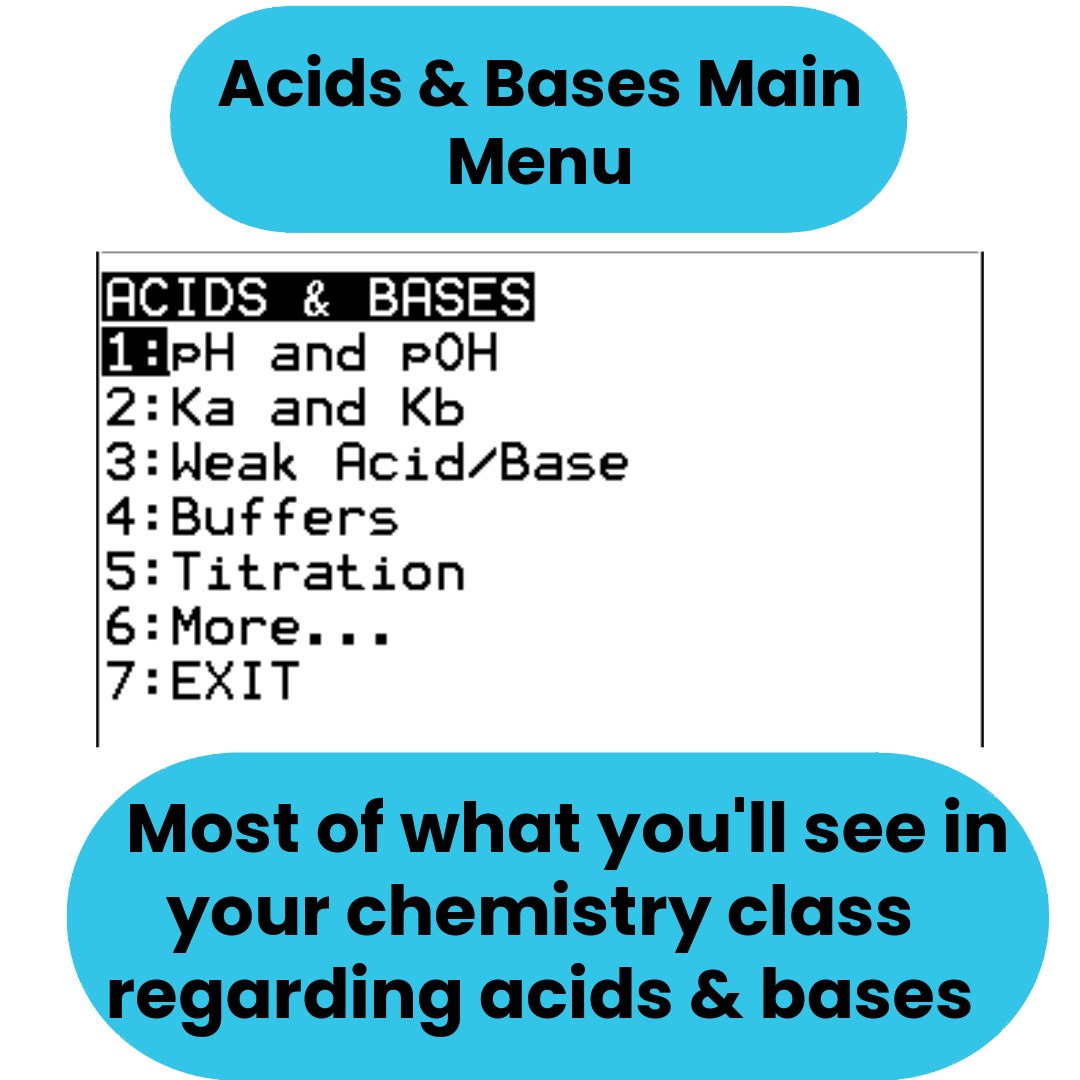Acids & Bases Solver TI-84 Plus CE Program