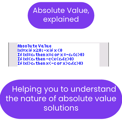 Text explaining absolute value with mathematical conditions on a white background