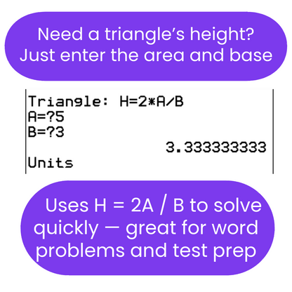 Calculating triangle height using area and base