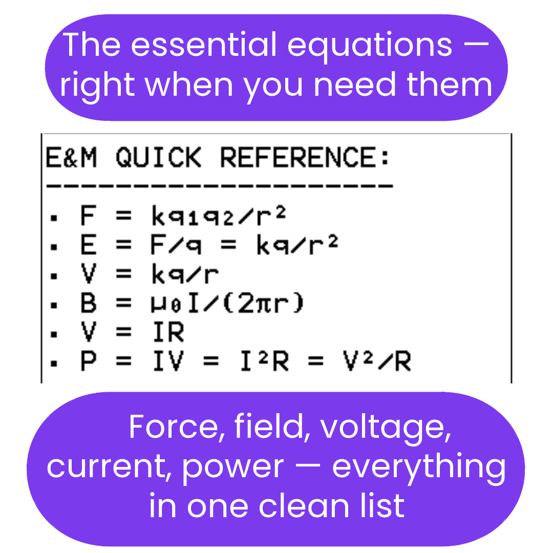 electricity and magnetism ti84 program quick reference guide