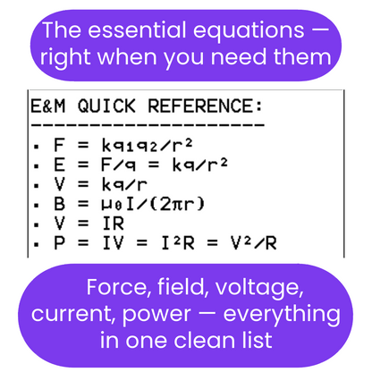 electricity and magnetism ti84 program quick reference guide