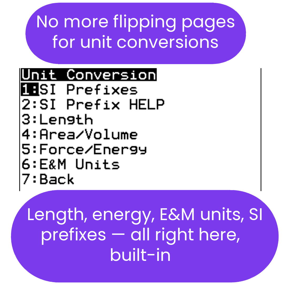 unit conversion menu
