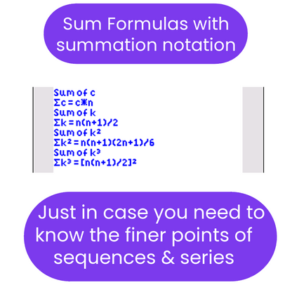 Text explaining summation formulas with notation on a white background